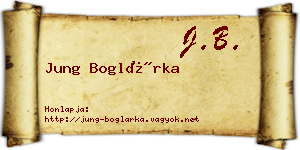 Jung Boglárka névjegykártya